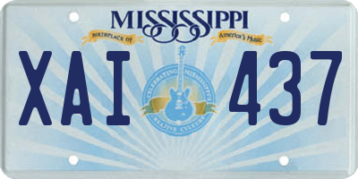 MS license plate XAI437