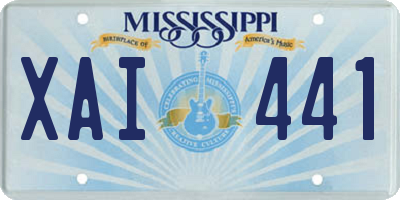 MS license plate XAI441