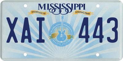 MS license plate XAI443