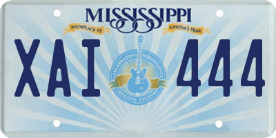 MS license plate XAI444