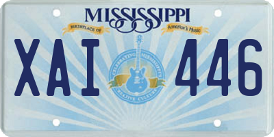 MS license plate XAI446