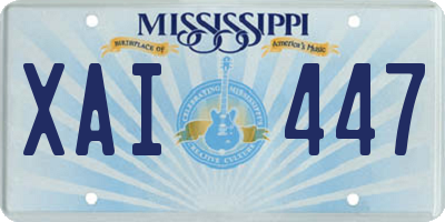 MS license plate XAI447