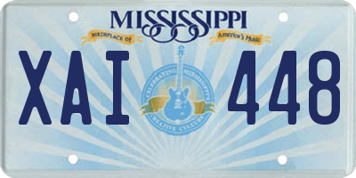 MS license plate XAI448