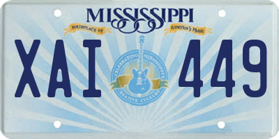 MS license plate XAI449