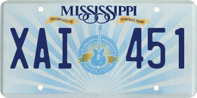 MS license plate XAI451