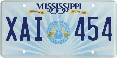 MS license plate XAI454