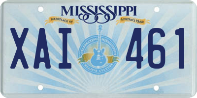 MS license plate XAI461