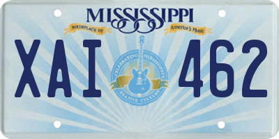 MS license plate XAI462