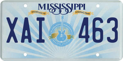 MS license plate XAI463