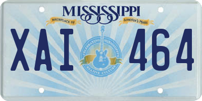 MS license plate XAI464