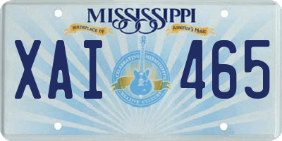 MS license plate XAI465