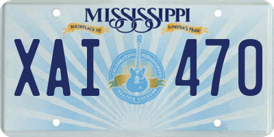 MS license plate XAI470