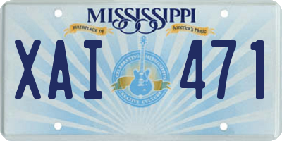 MS license plate XAI471
