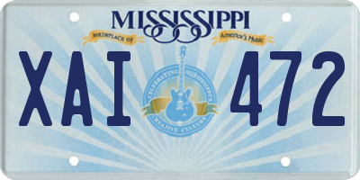 MS license plate XAI472