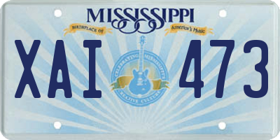 MS license plate XAI473