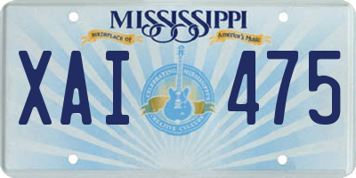 MS license plate XAI475