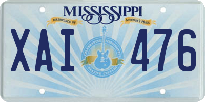 MS license plate XAI476
