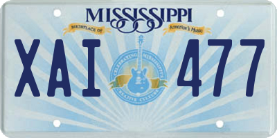 MS license plate XAI477