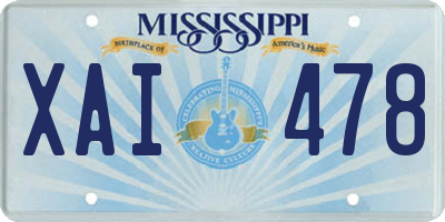 MS license plate XAI478