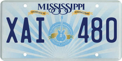 MS license plate XAI480