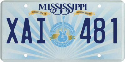 MS license plate XAI481