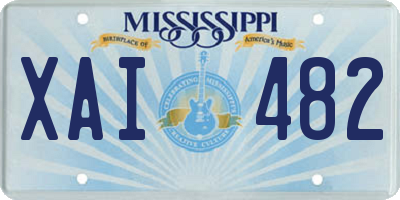 MS license plate XAI482