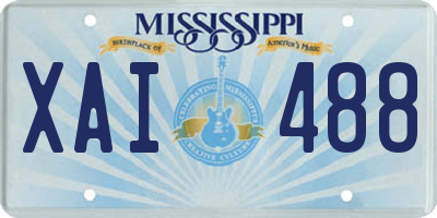 MS license plate XAI488