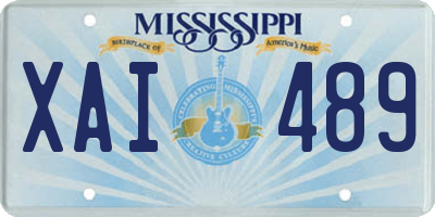 MS license plate XAI489
