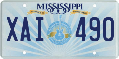 MS license plate XAI490