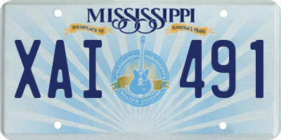 MS license plate XAI491