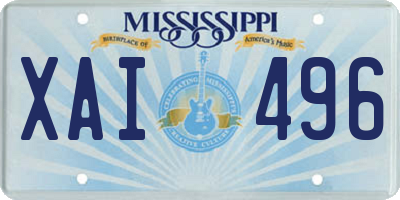 MS license plate XAI496
