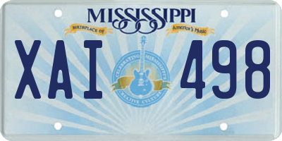 MS license plate XAI498