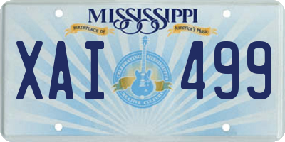 MS license plate XAI499