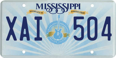 MS license plate XAI504