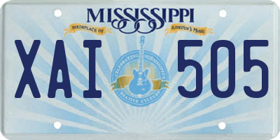 MS license plate XAI505