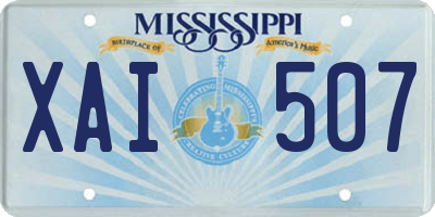 MS license plate XAI507