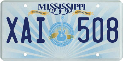 MS license plate XAI508