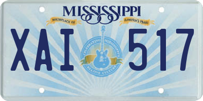 MS license plate XAI517