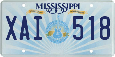 MS license plate XAI518