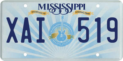 MS license plate XAI519