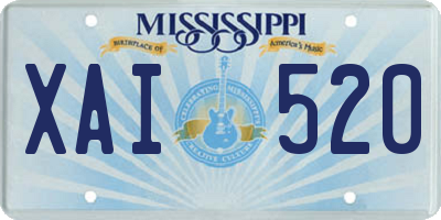 MS license plate XAI520