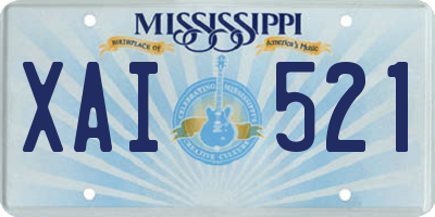 MS license plate XAI521