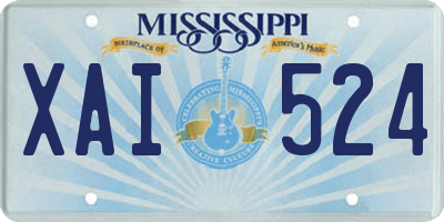 MS license plate XAI524
