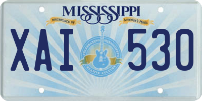 MS license plate XAI530