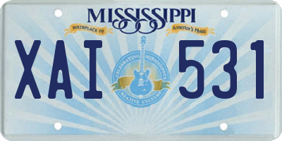 MS license plate XAI531
