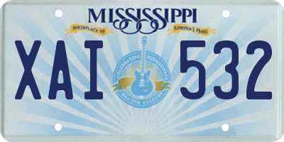 MS license plate XAI532