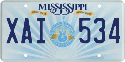 MS license plate XAI534