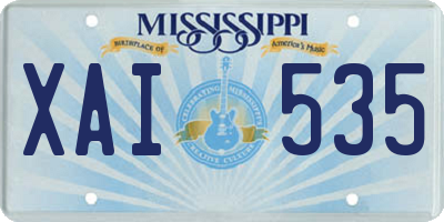 MS license plate XAI535