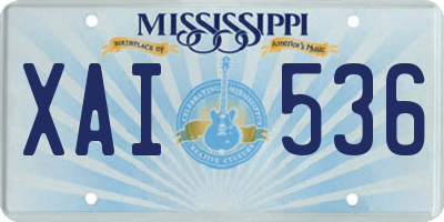 MS license plate XAI536