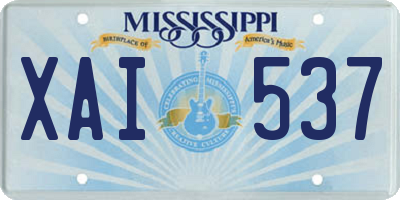 MS license plate XAI537